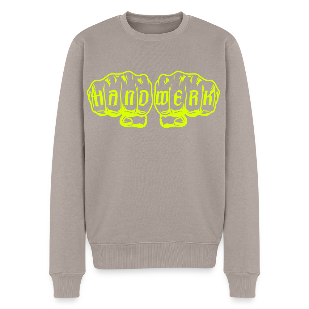 Unisex Premium Pullover "Klimatechniker" neongelb - Taupe