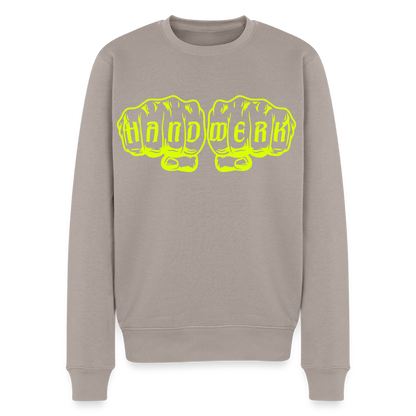 Unisex Premium Pullover "Klimatechniker" neongelb - Taupe