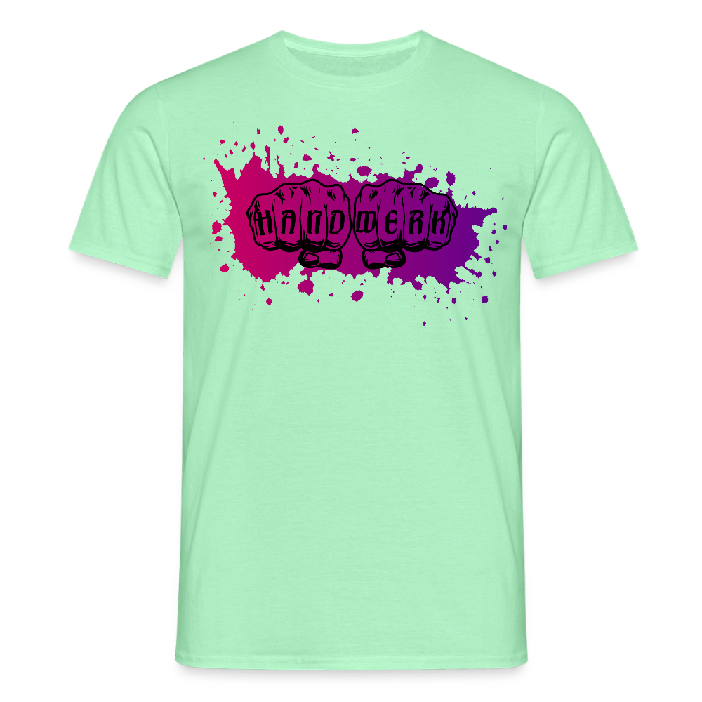 Unisex T-Shirt "Splash-Violett" Mintgrün Männer T-Shirt