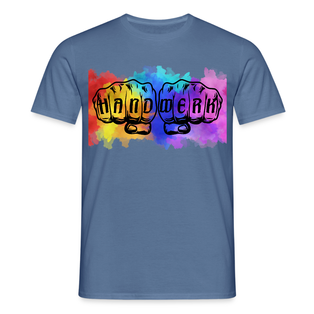 Unisex T-Shirt "Splash-Handwerk" Taubenblau Männer T-Shirt