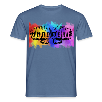 Unisex T-Shirt "Splash-Handwerk" Taubenblau Männer T-Shirt
