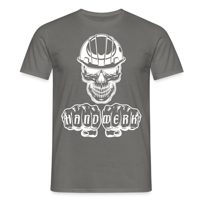 Unisex T-Shirt "Skull-Helm-Handwerk" Graphit Männer T-Shirt