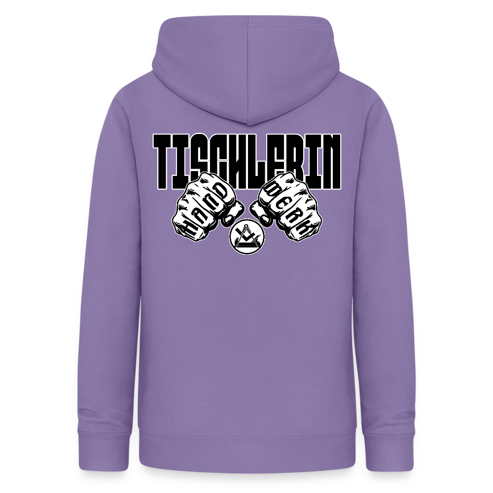Frauen Hoodie "Tischlerin" (beidseitig beruckt) Lavendel Frauen Hoodie