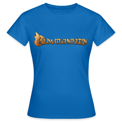 Frauen T-Shirt "Klimatechnikerin" Royalblau Frauen T-Shirt