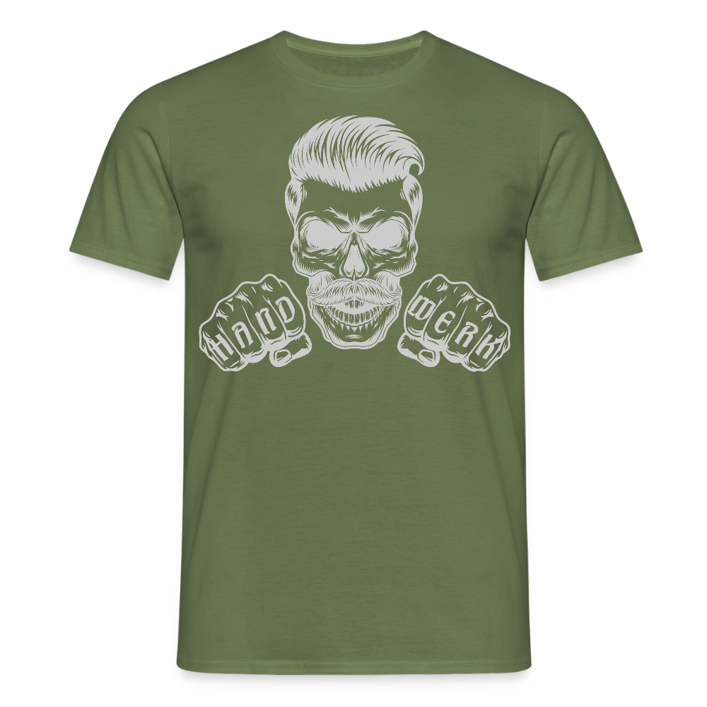 Unisex T-Shirt "Skull-Handwerk" Militärgrün Männer T-Shirt