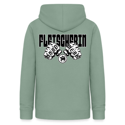 Frauen Hoodie "Fleischerin" (beidseitig beruckt) Graugrün Frauen Hoodie