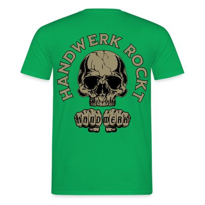 Unisex T-Shirt "Handwerk-Rockt" (beidseitig bedruckt) Kelly Green Männer T-Shirt
