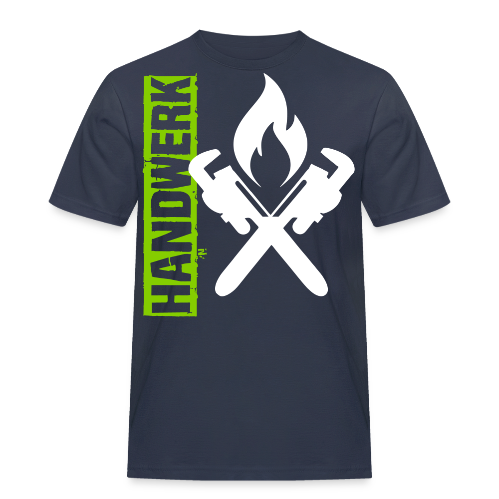 Unisex Workwear T-Shirt "Heizungsbauer" Navy Männer Workwear T-Shirt