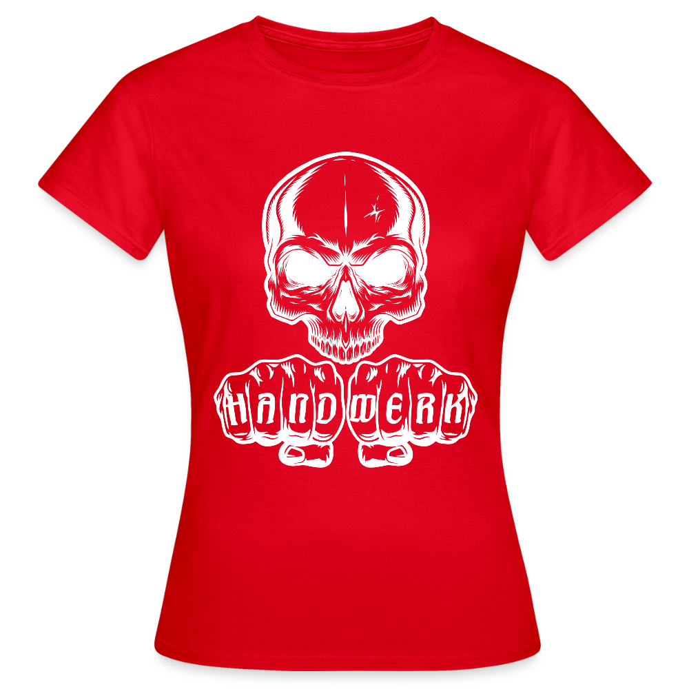 Frauen T-Shirt "Skull-Handwerk" Rot Frauen T-Shirt