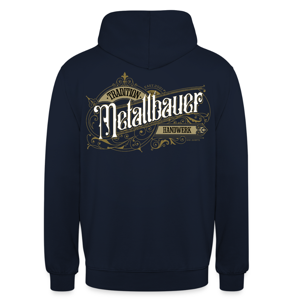 Unisex Hoodie "Metallbauer" Nostalgie Handwerk Navy Unisex Hoodie
