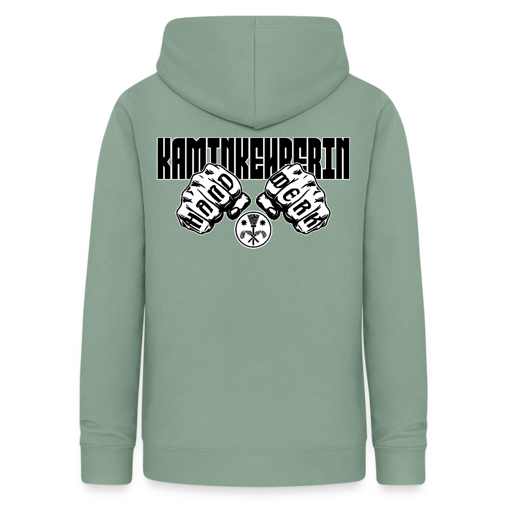 Frauen Hoodie "Kaminkehrerin" (beidseitig beruckt) Graugrün Frauen Hoodie