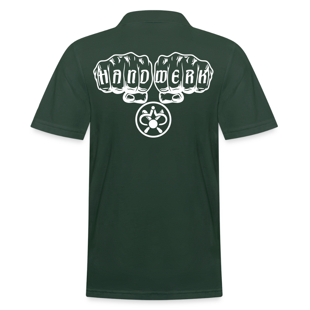 Männer Poloshirt "Drechsler" (hinten bedruckt) Tannengrün Männer Poloshirt