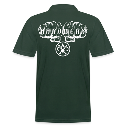 Männer Poloshirt "Drechsler" (hinten bedruckt) Tannengrün Männer Poloshirt