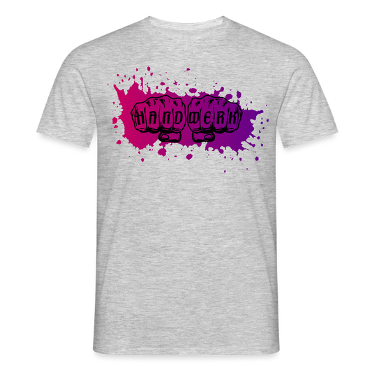 Unisex T-Shirt "Splash-Violett" - Grau meliert