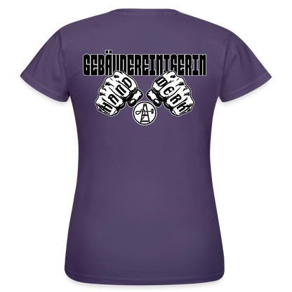 Frauen T-Shirt "Gebäudereinigerin" (beidseitig bedruckt) - Dunkellila