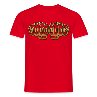 Unisex T-Shirt "Handwerk" Rot Männer T-Shirt