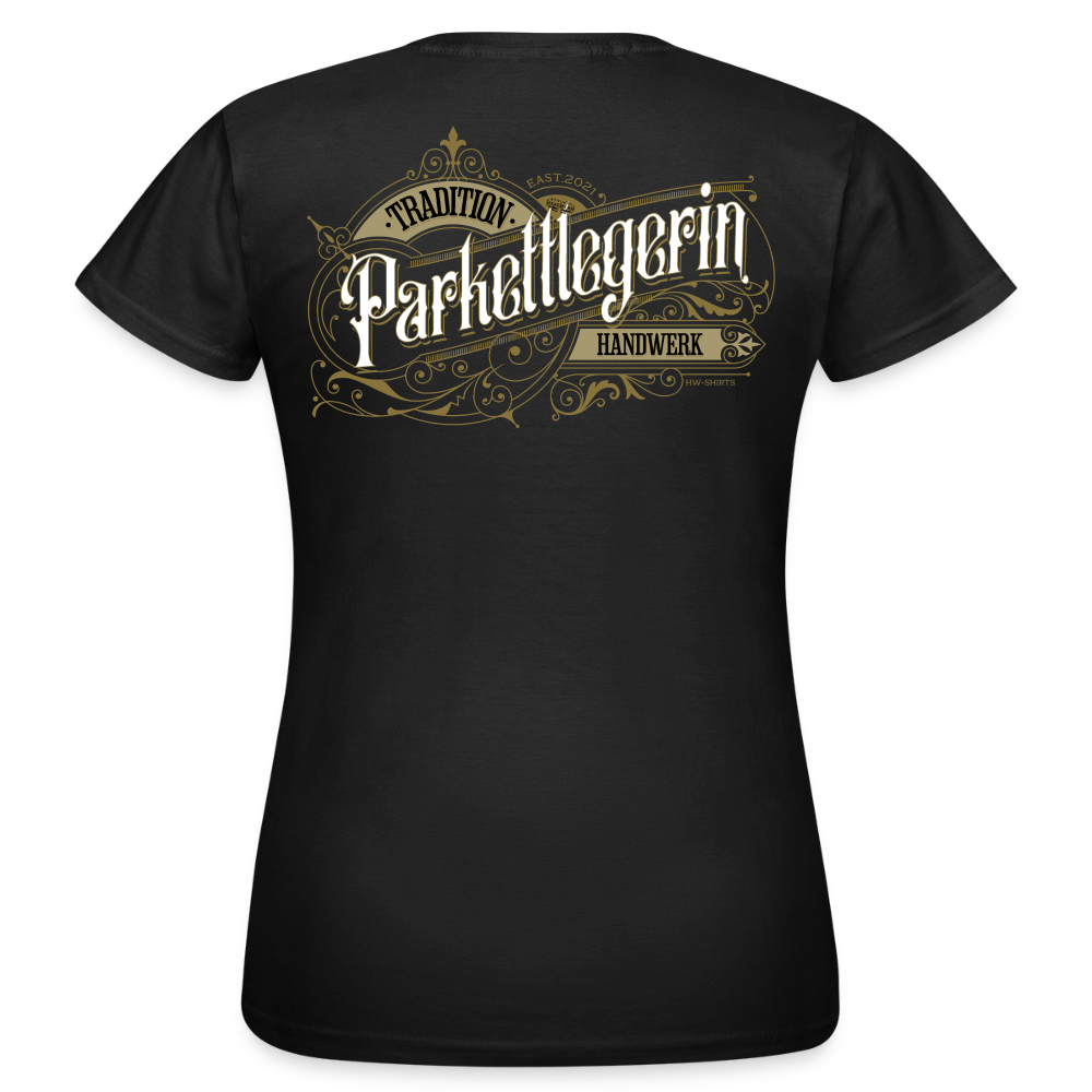 Niedliches Frauen T-Shirt "Parkettlegerin"-Nostalgie von Spreadconnect, mit vintage Design und bequemem Schnitt.