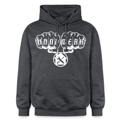 Gildan Unisex Softstyle® "Hausmeister" Dunkelgrau meliert Gildan Unisex Softstyle® Midweight Hoodie