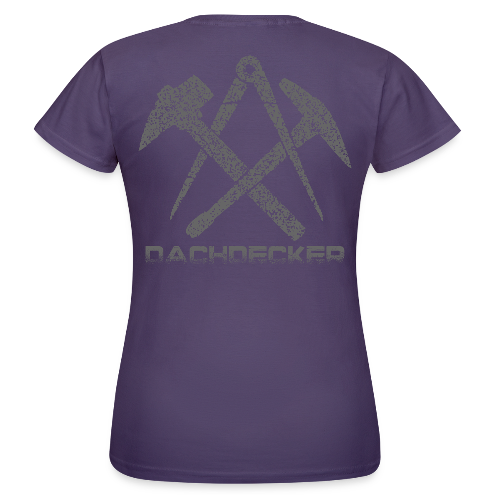 Frauen T-Shirt "Dachdecker" Dunkellila Frauen T-Shirt