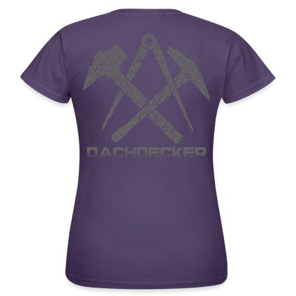Frauen T-Shirt "Dachdecker" Dunkellila Frauen T-Shirt