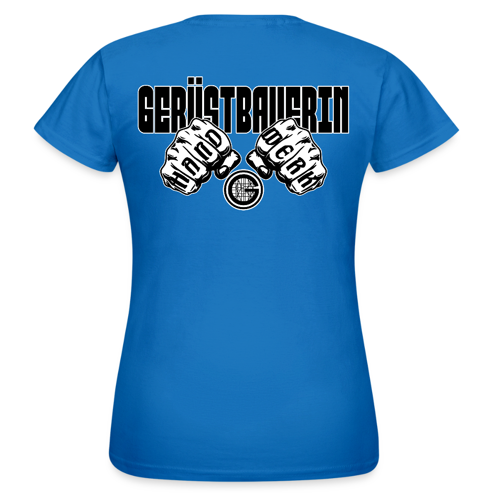 Frauen T-Shirt "Gerüstbauerin" (beidseitig bedruckt) - Royalblau
