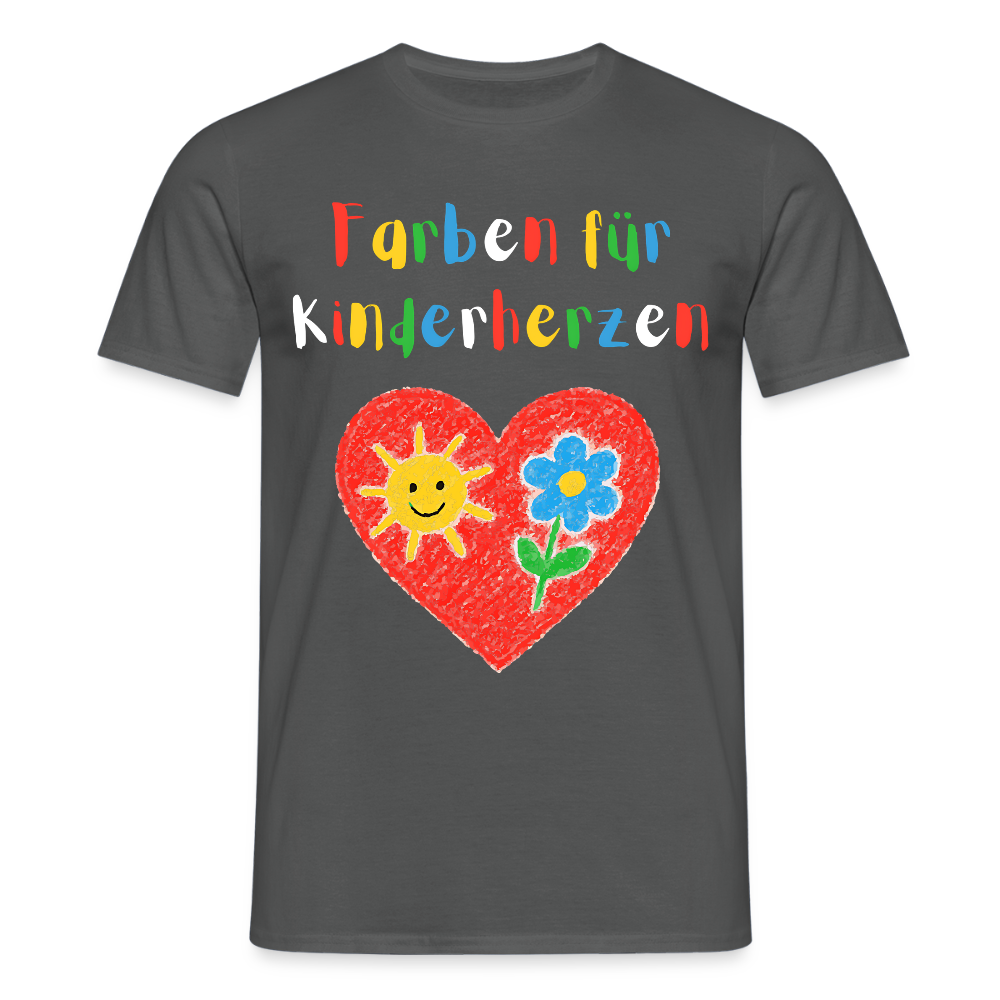 Unisex T-Shirt "Farben für Kinderherzen" Anthrazit Männer T-Shirt