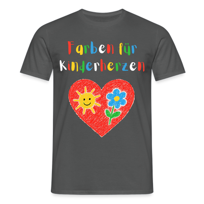 Unisex T-Shirt "Farben für Kinderherzen" Anthrazit Männer T-Shirt