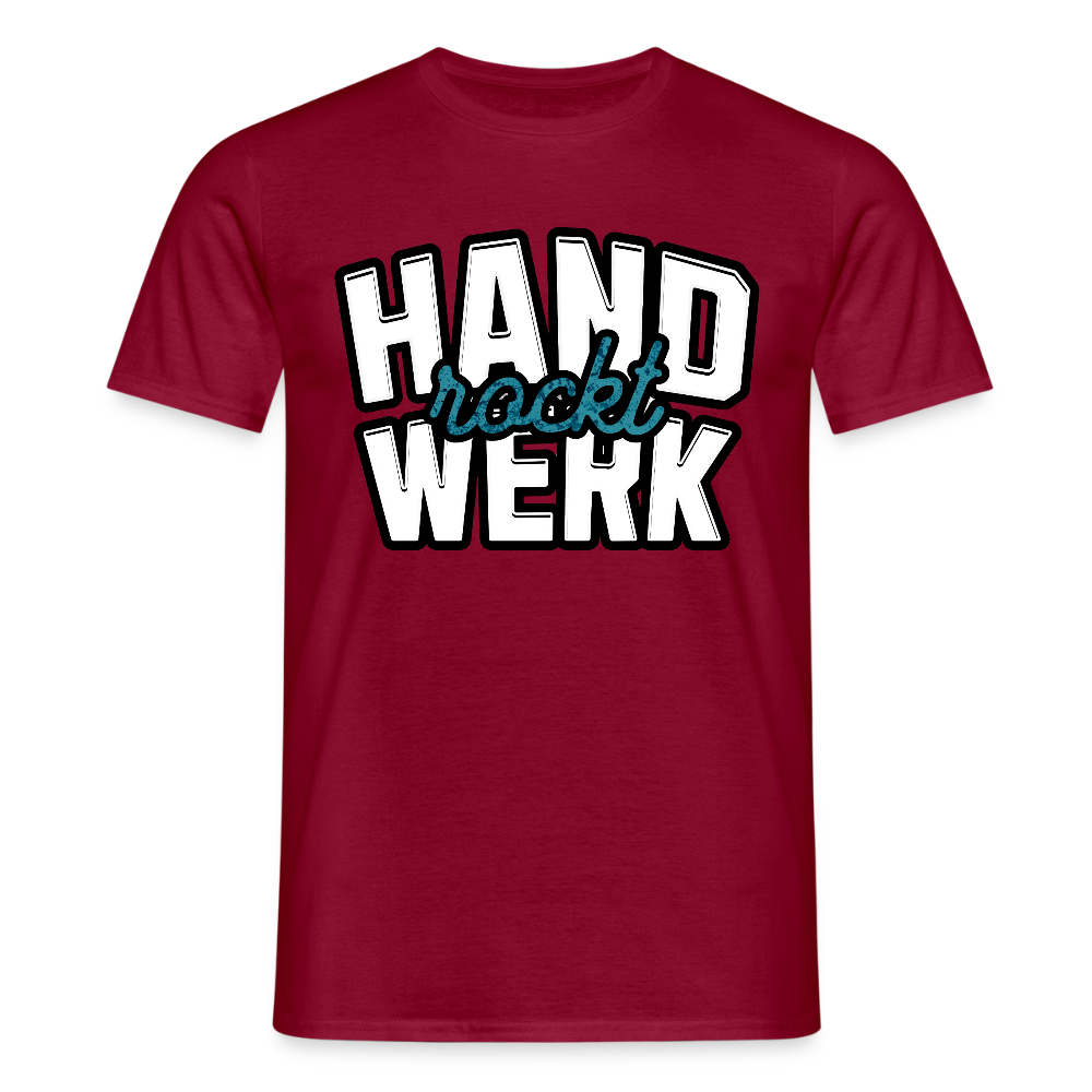 Unisex T-Shirt "Handwerk rockt" Ziegelrot Männer T-Shirt