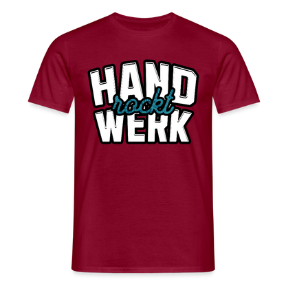 Unisex T-Shirt "Handwerk rockt" Ziegelrot Männer T-Shirt