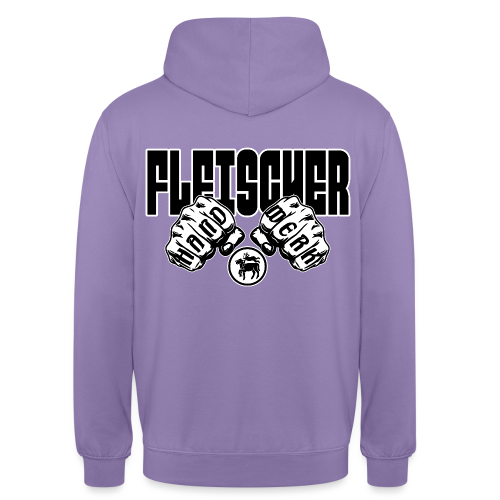 Unisex Hoodie "Fleischer" (beidseitig bedruckt) Lavendel Unisex Hoodie