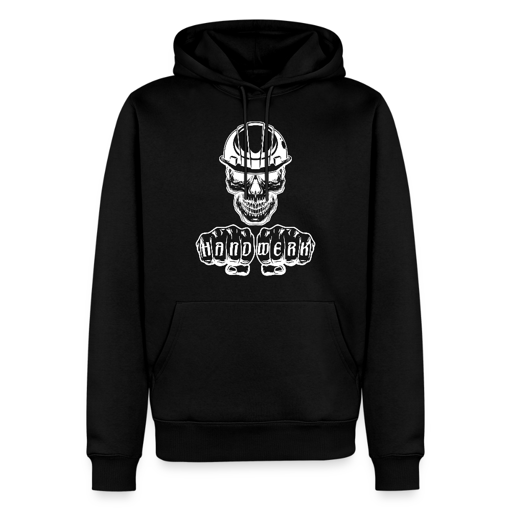 Männer Premium Hoodie "Skull-Helm-Handwerk" Schwarz Männer Premium Hoodie