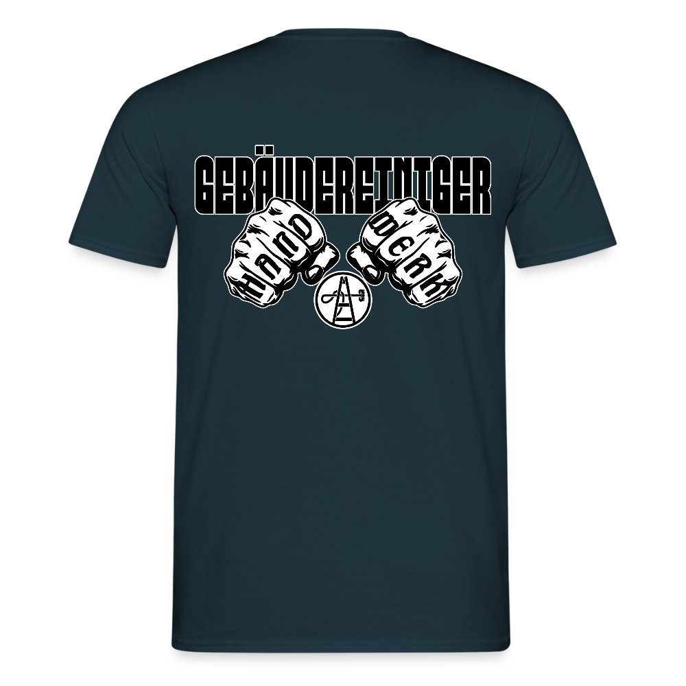 Unisex T-Shirt "Gebäudereiniger" (beidseitig bedruckt) Navy Männer T-Shirt