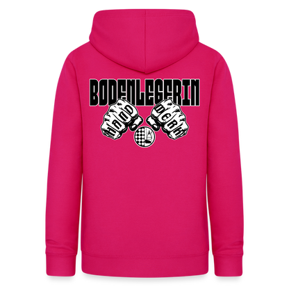 Frauen Hoodie "Bodenlegerin" (beidseitig beruckt) - dunkles Pink