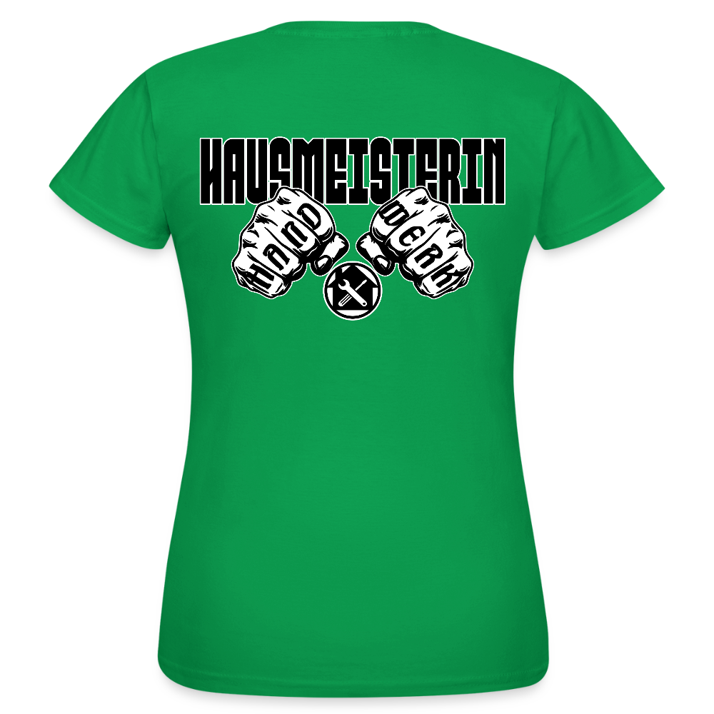 Frauen T-Shirt "Hausmeisterin" (beidseitig bedruckt) Kelly Green Frauen T-Shirt