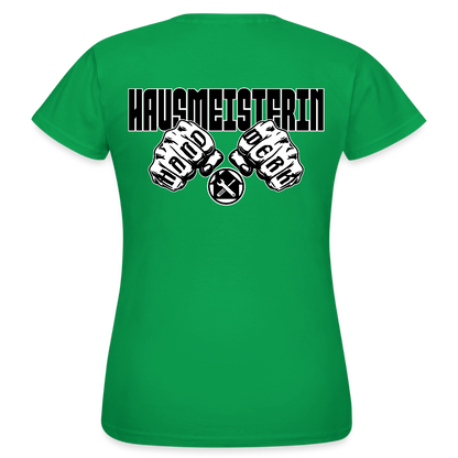 Frauen T-Shirt "Hausmeisterin" (beidseitig bedruckt) Kelly Green Frauen T-Shirt