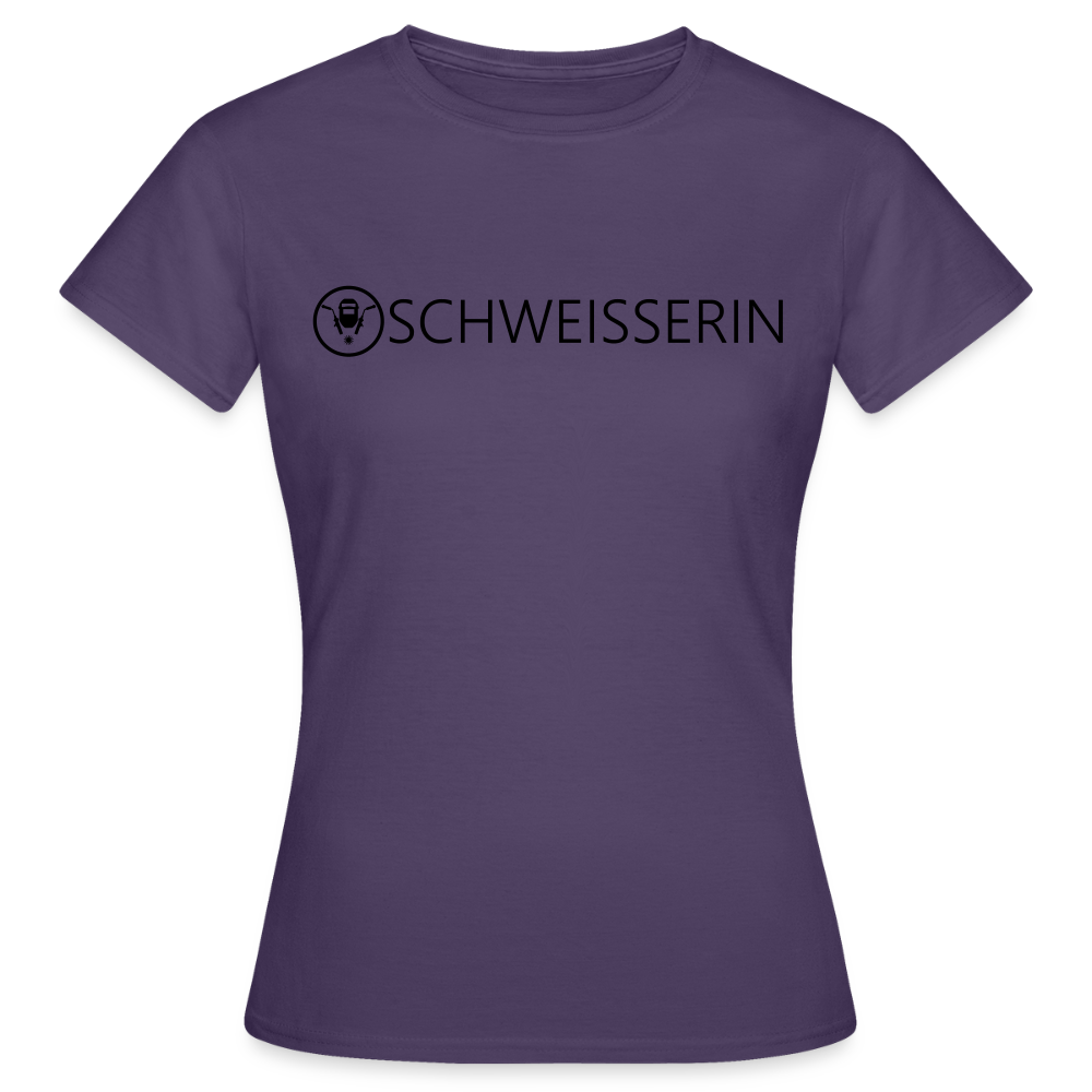 Frauen T-Shirt "Schweisserin" Dunkellila Frauen T-Shirt