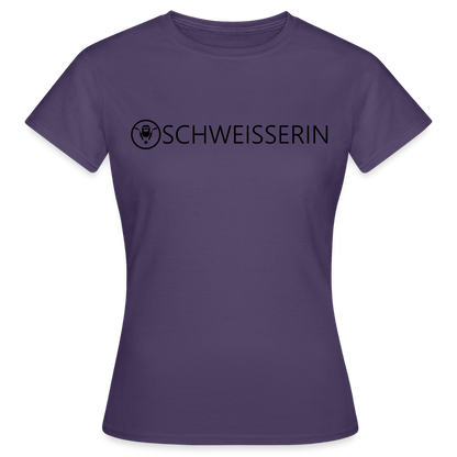 Frauen T-Shirt "Schweisserin" Dunkellila Frauen T-Shirt
