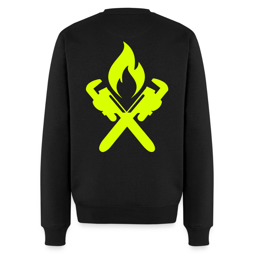 Unisex Premium Pullover "Heizungsbauer" neongelb Schwarz Männer Premium Pullover