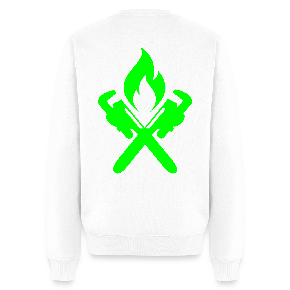Unisex Premium Pullover "Heizungsbauer" neongrün Weiß Männer Premium Pullover