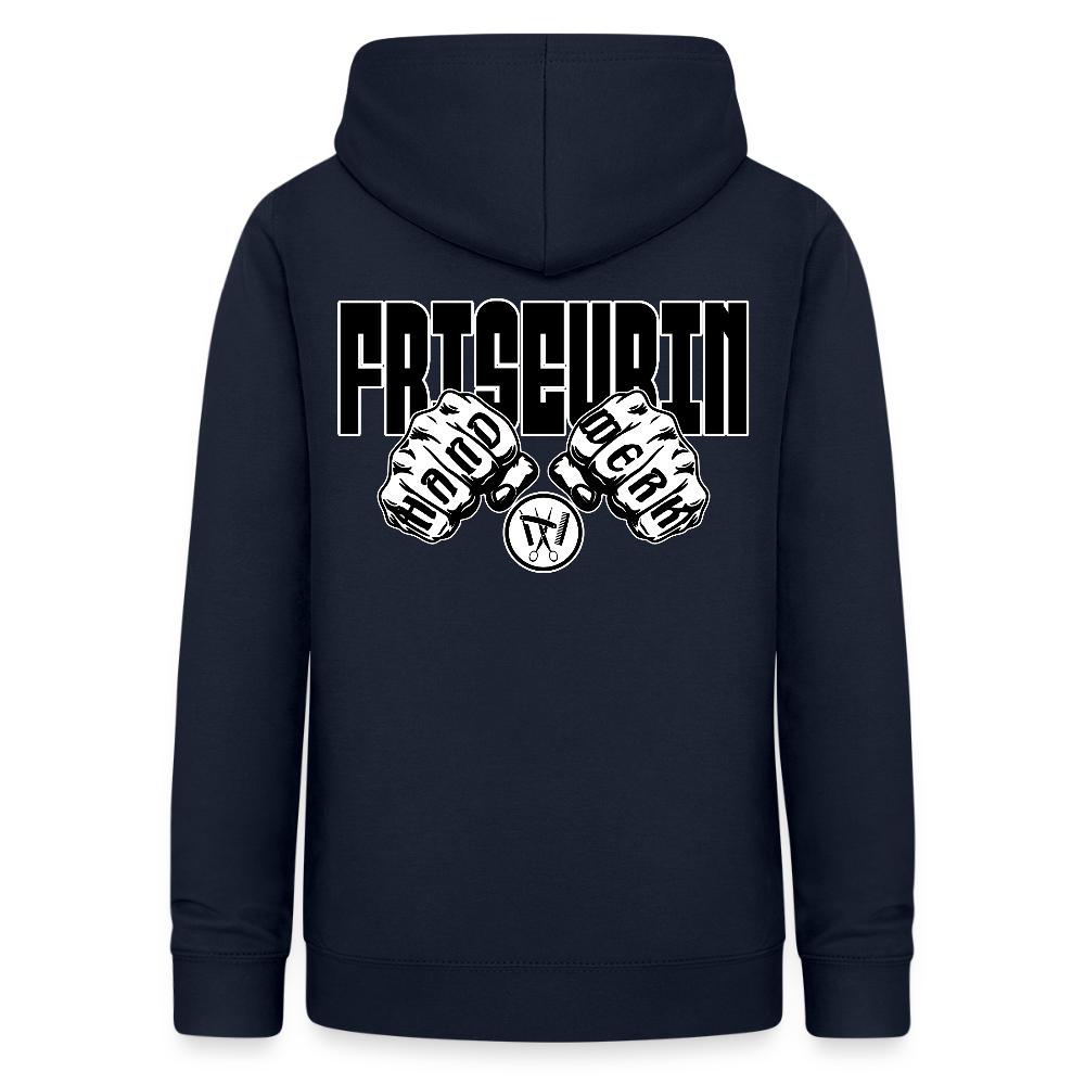Frauen Hoodie "Friseurin" (beidseitig beruckt) Navy Frauen Hoodie