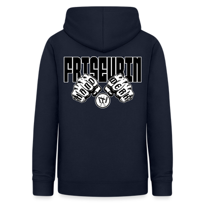 Frauen Hoodie "Friseurin" (beidseitig beruckt) Navy Frauen Hoodie