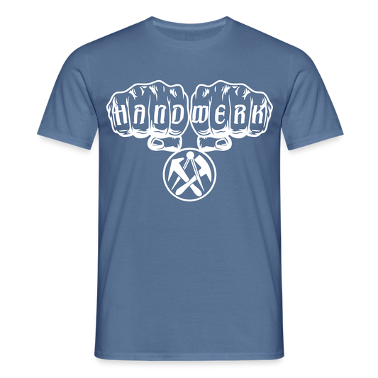 Unisex T-Shirt "Dachdecker" - Taubenblau 