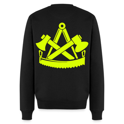 Unisex Premium Pullover "Zimmermann" neongelb Schwarz Männer Premium Pullover