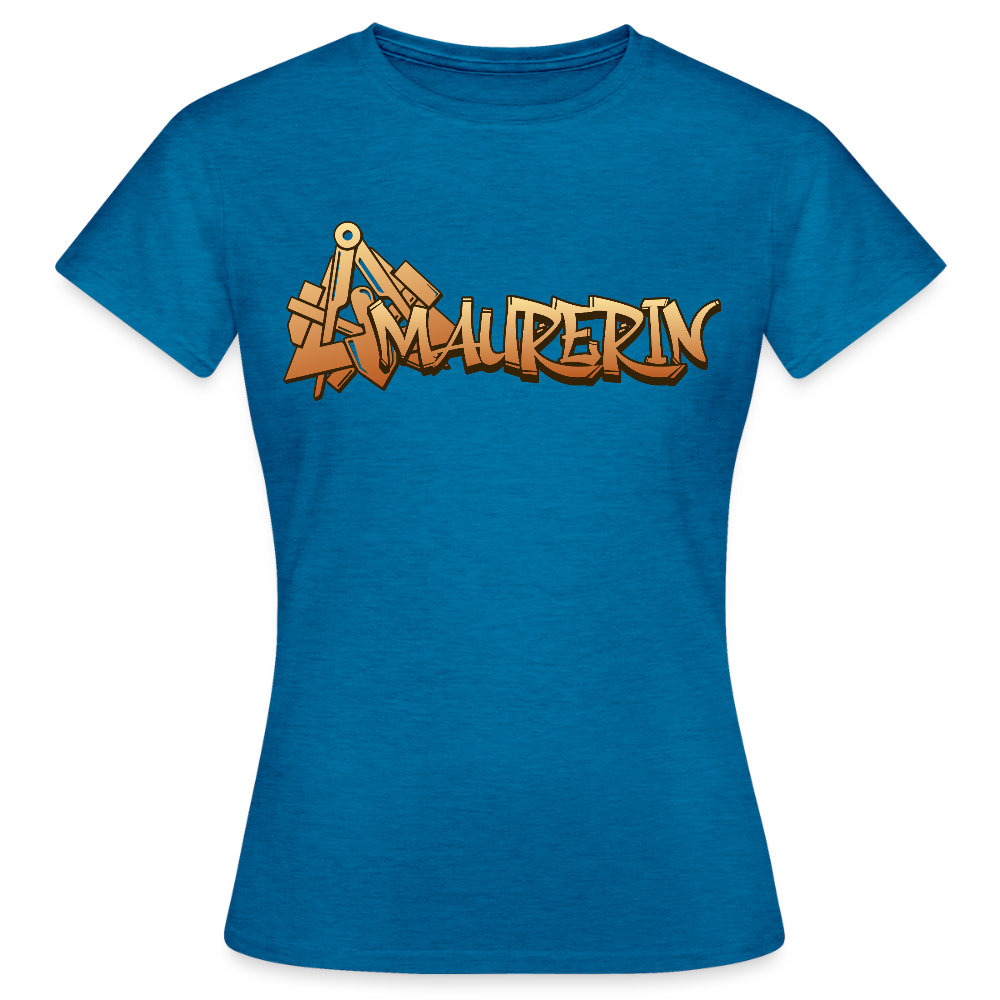 Frauen T-Shirt "Maurerin" Antikblaues Saphir meliert Frauen T-Shirt