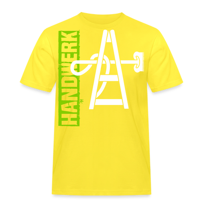 Unisex Workwear T-Shirt "Gebäudereiniger" Gelb Männer Workwear T-Shirt
