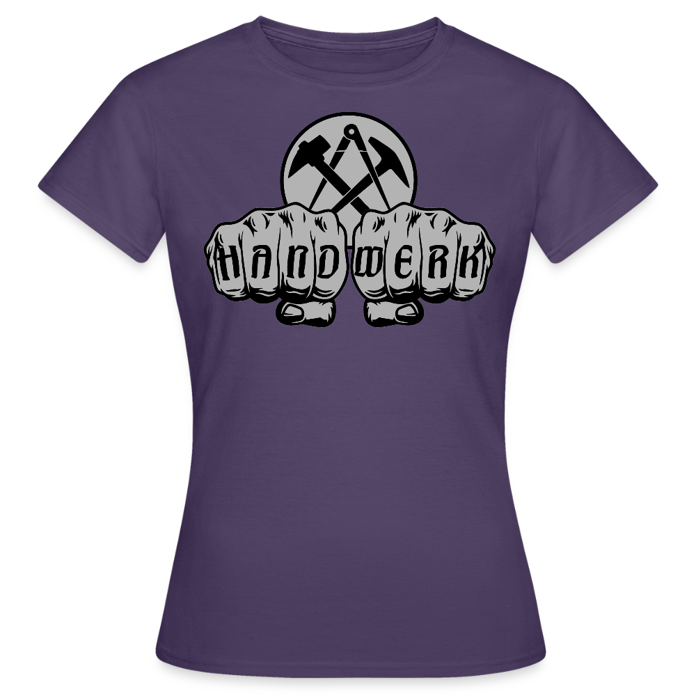 Frauen T-Shirt "Dachdecker" Dunkellila Frauen T-Shirt