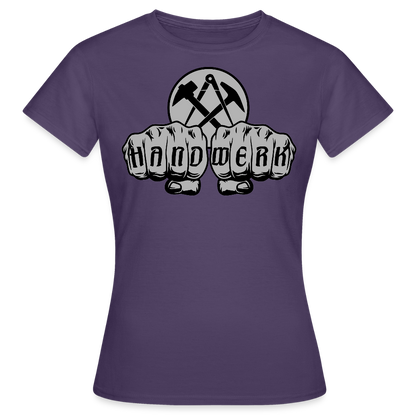 Frauen T-Shirt "Dachdecker" Dunkellila Frauen T-Shirt