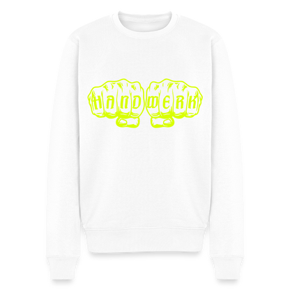 Unisex Premium Pullover "Klimatechniker" neongelb Weiß Männer Premium Pullover