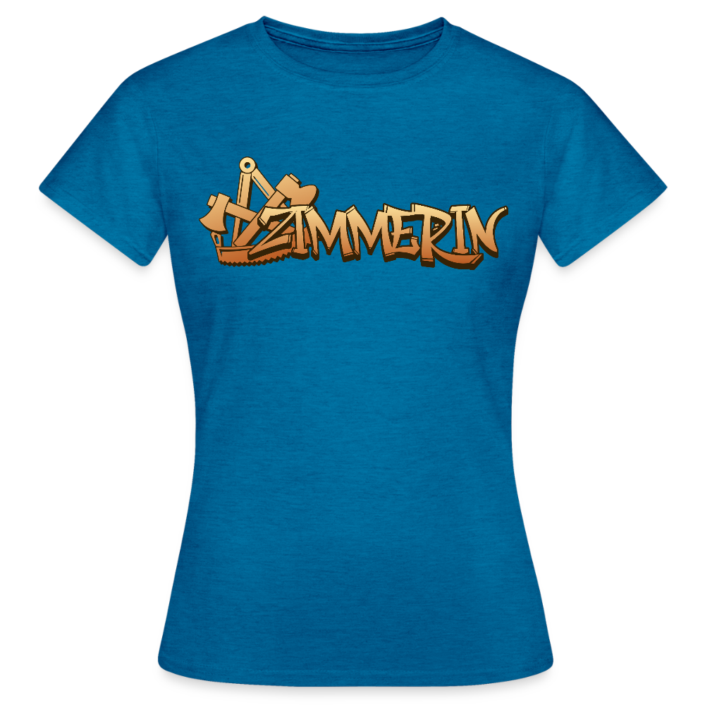 Frauen T-Shirt "Zimmerin" Antikblaues Saphir meliert Frauen T-Shirt