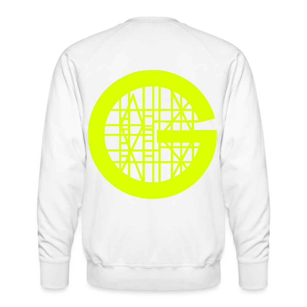 Unisex Premium Pullover "Gerüstbauer" neongelb - Weiß